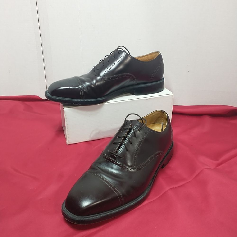 Rockport APM1141E Burgundy Leather Oxfords Cap Toe Dress Work Shoes Mens SZ 10 W
